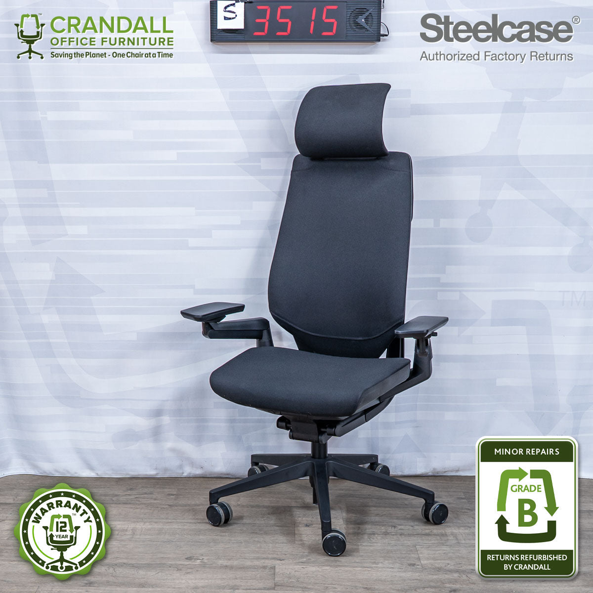 S-3515 - Steelcase Gesture with Headrest - Grade B