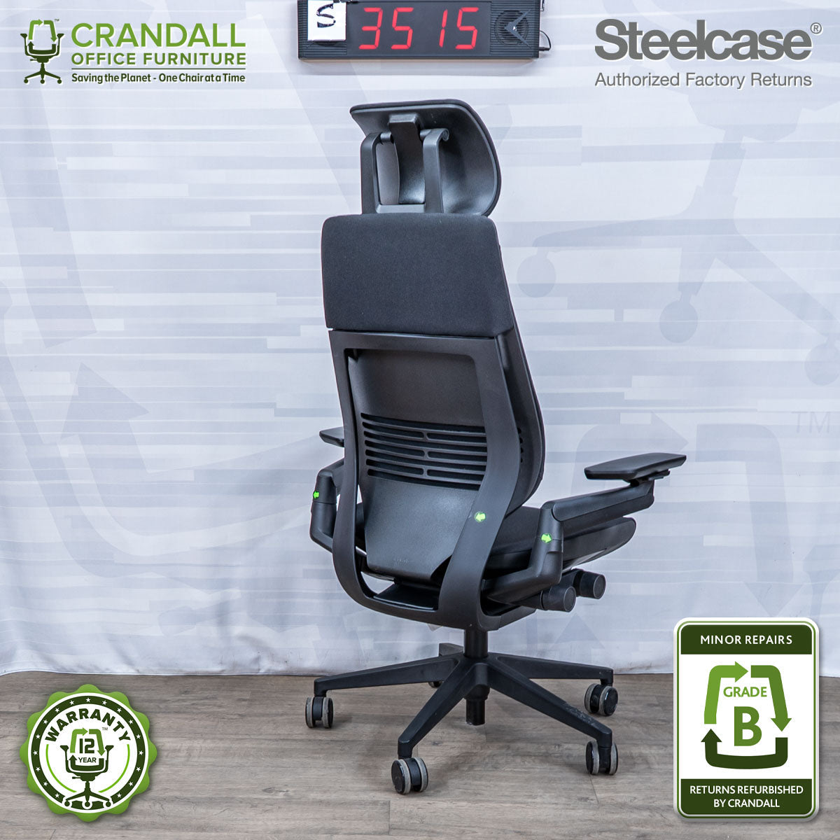 S-3515 - Steelcase Gesture with Headrest - Grade B