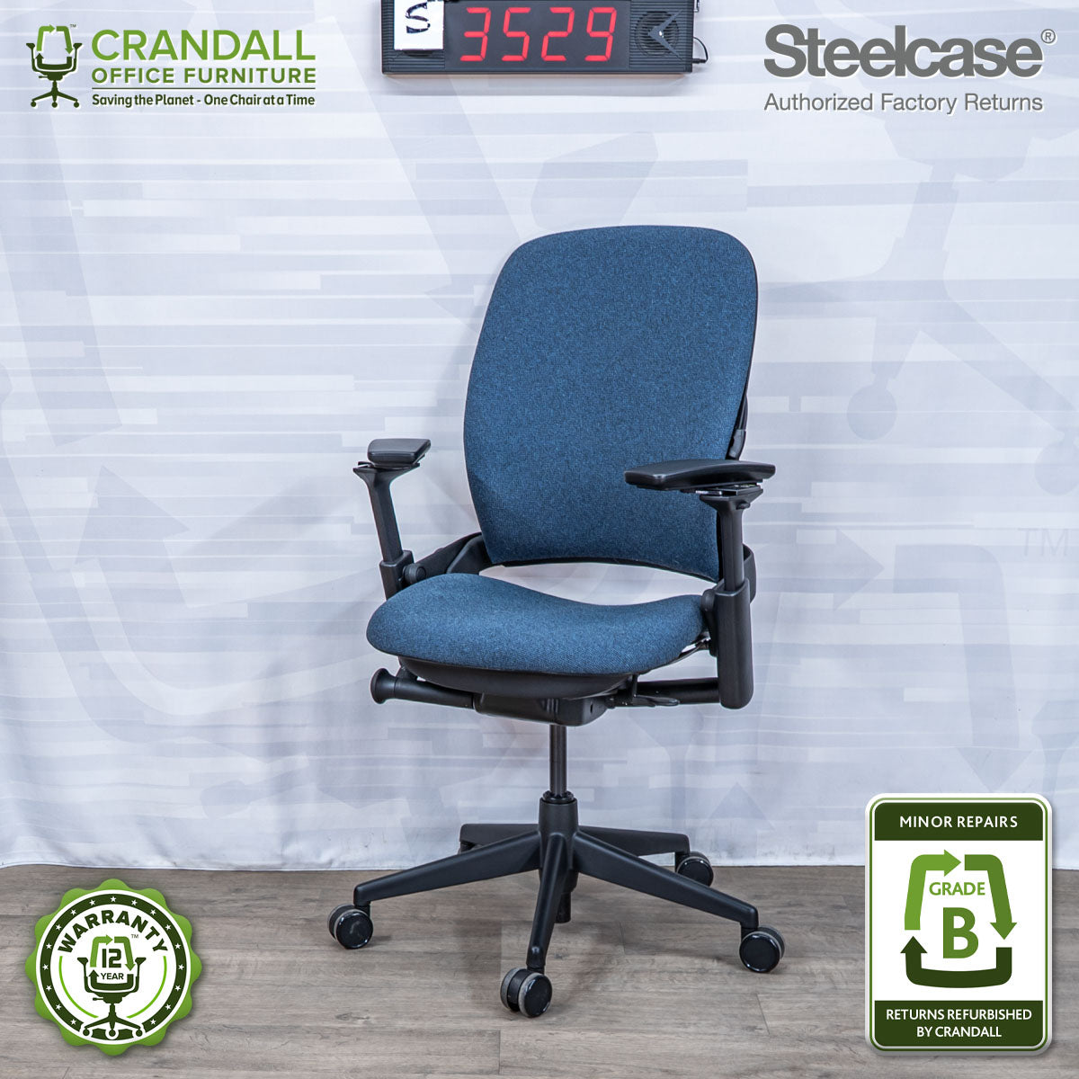 S-3529 - Steelcase V2 Leap - Grade B