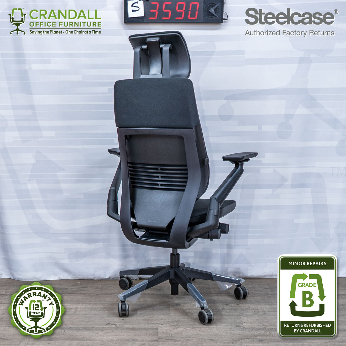 S-3590 - Steelcase Gesture with Headrest - Grade B