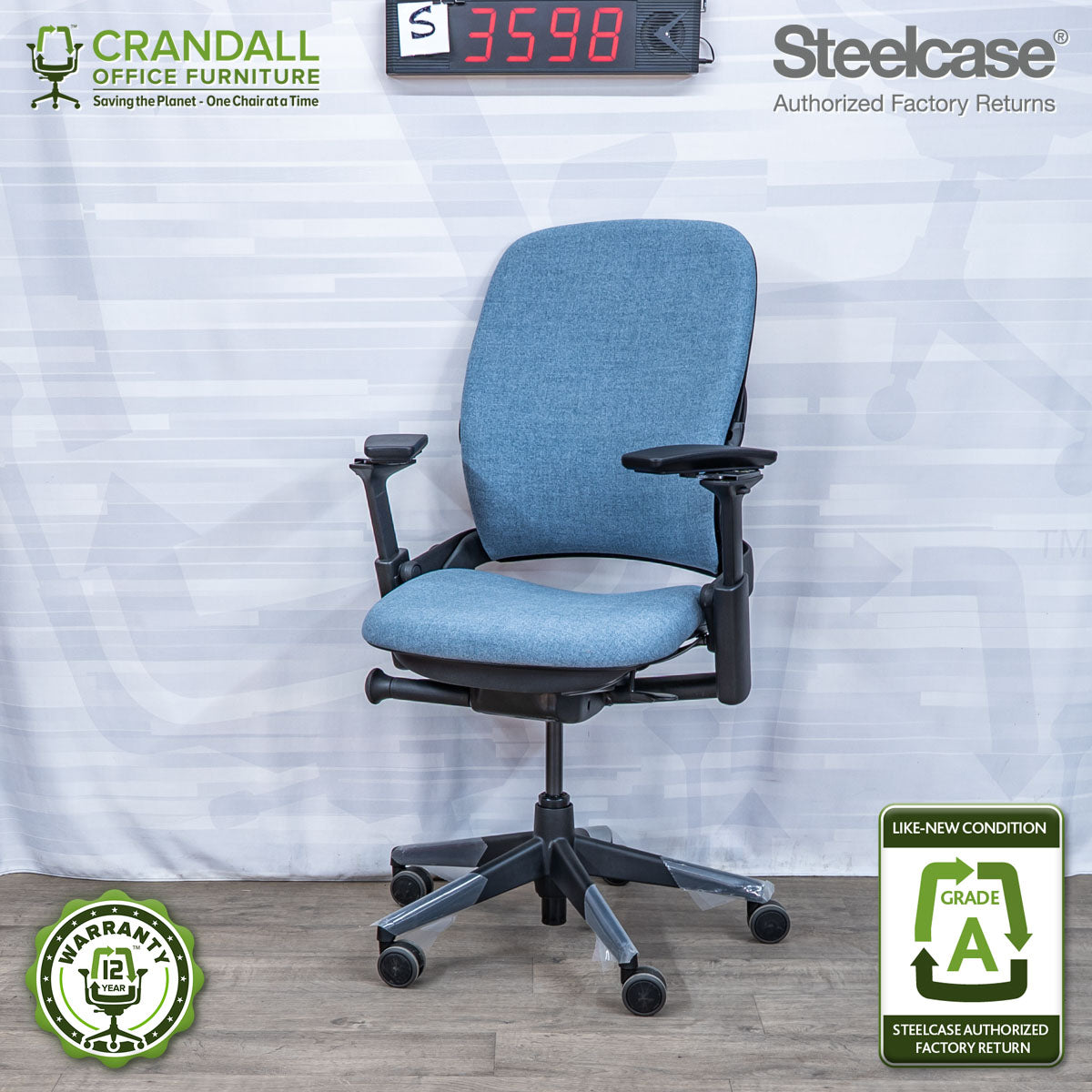 S-3598 - Steelcase V2 Leap - Grade A – Crandall Office Furniture
