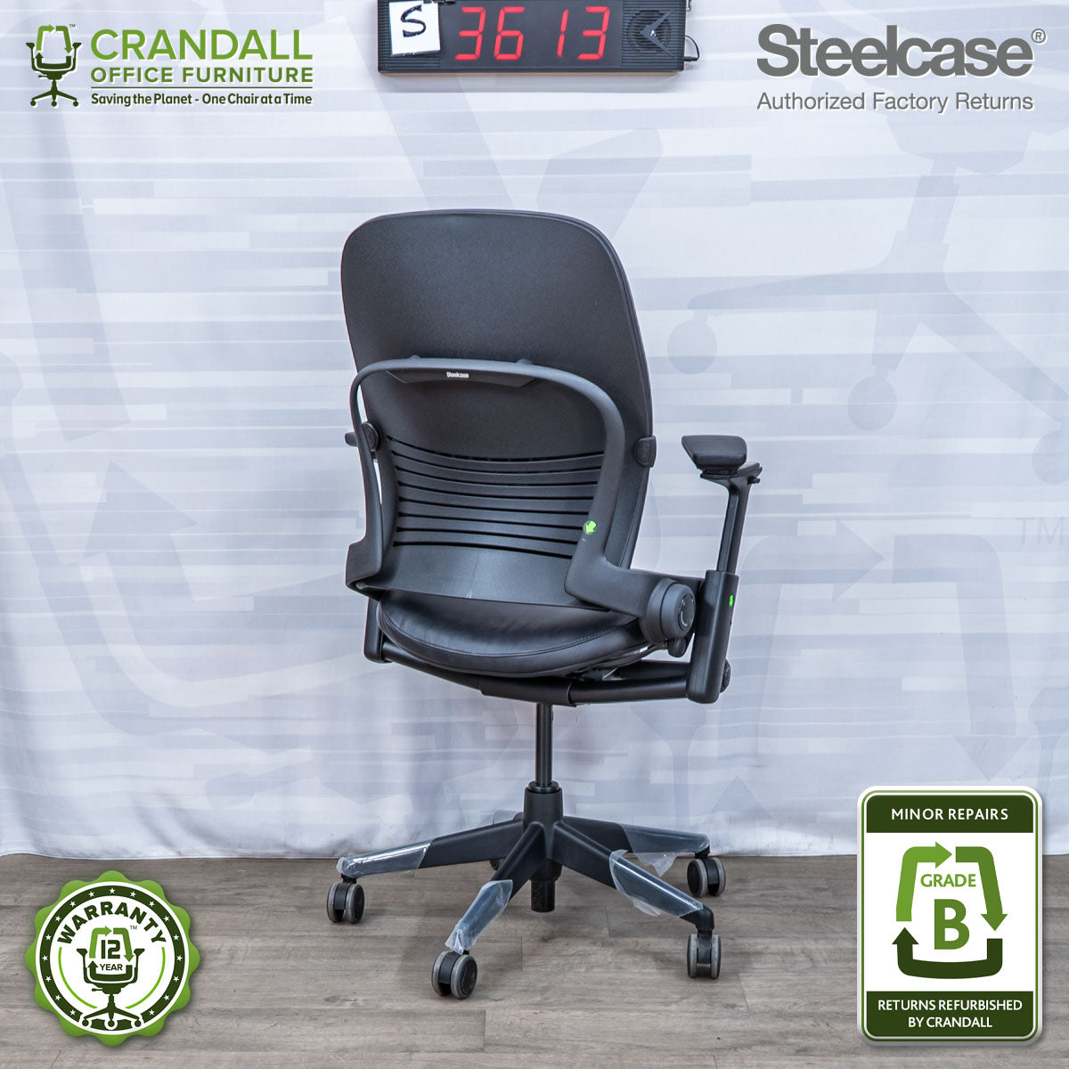 S-3613 - Steelcase V2 Leap - Grade B
