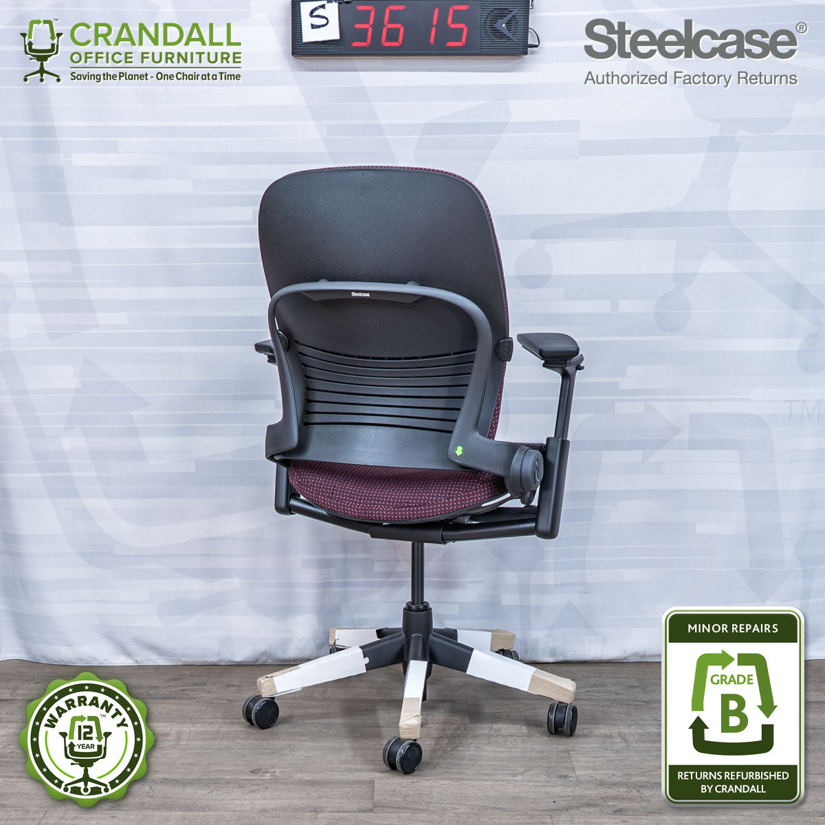 S-3615 - Steelcase V2 Leap - Grade B