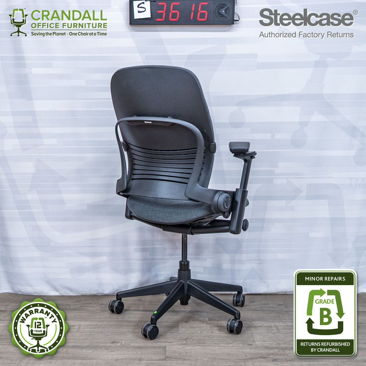 S-3616 - Steelcase V2 Leap - Grade B