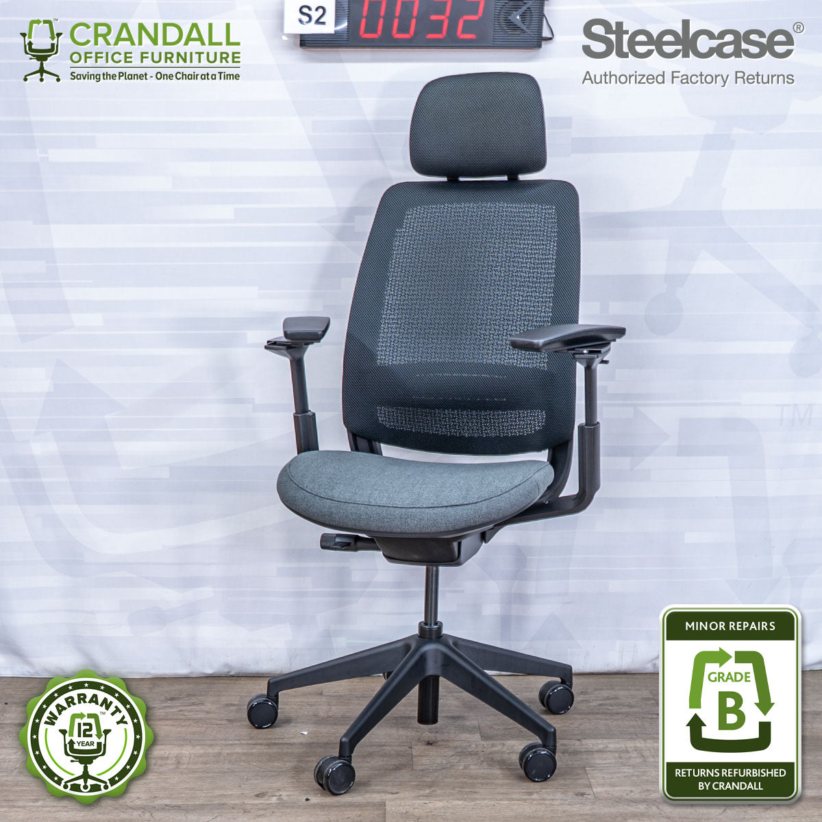 S2-0032 - Steelcase Series 2 with Headrest - Grade B