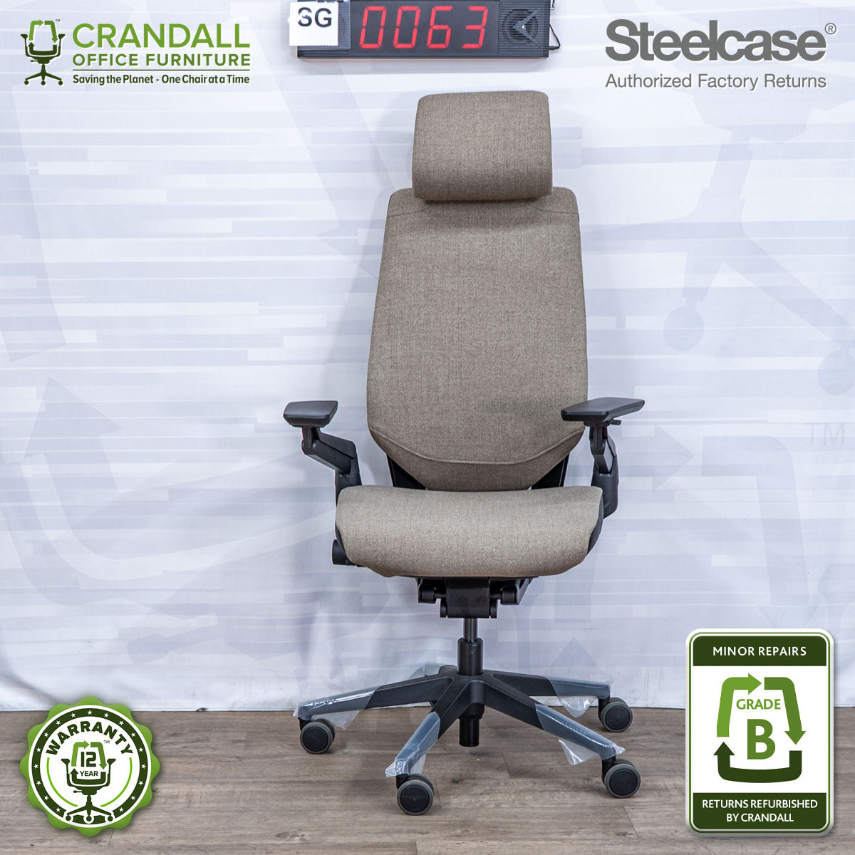SG-0063 - Steelcase Gesture with Headrest  - Grade B