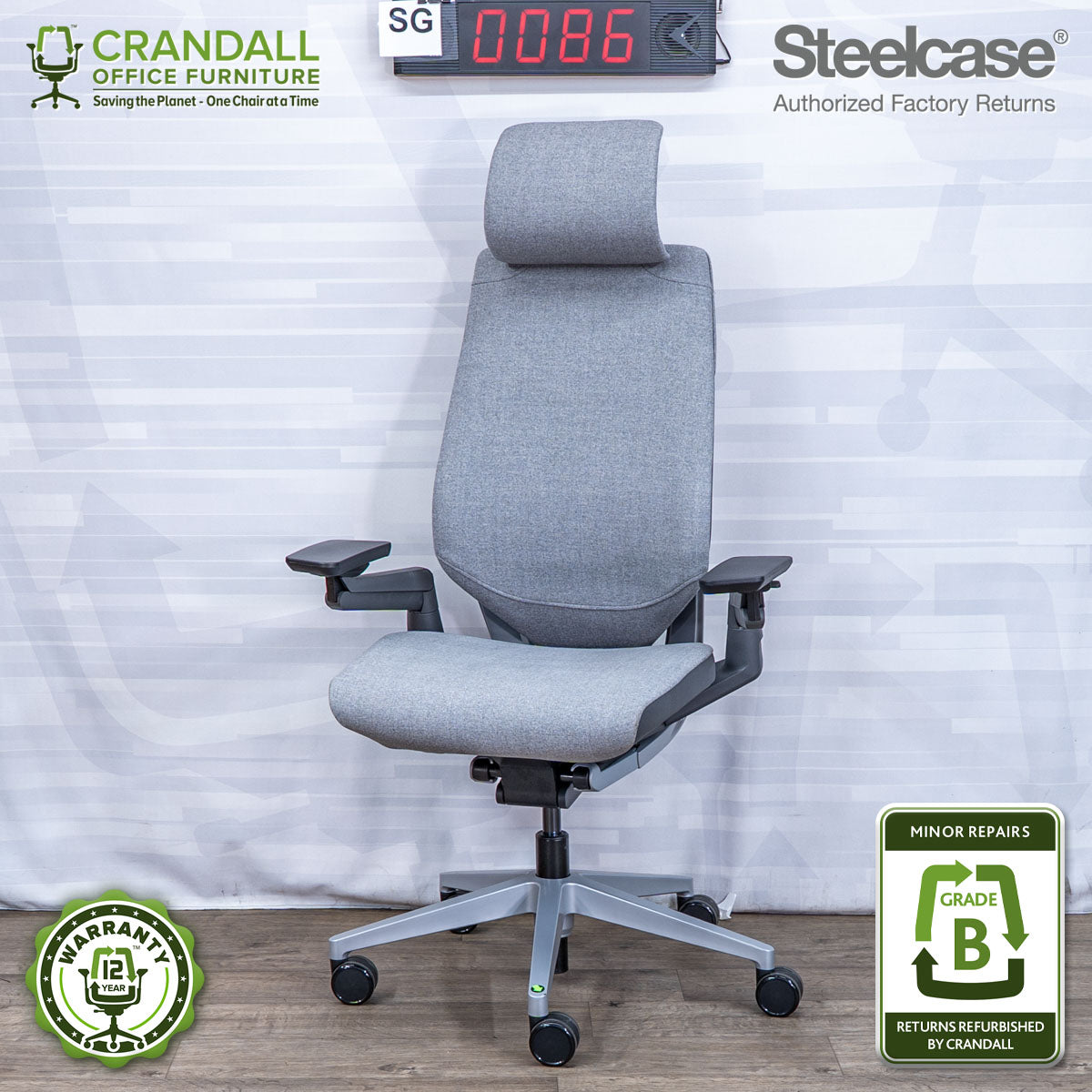 SG-0086 - Steelcase Gesture with Headrest  - Grade B