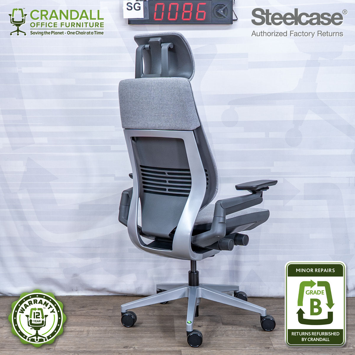 SG-0086 - Steelcase Gesture with Headrest  - Grade B