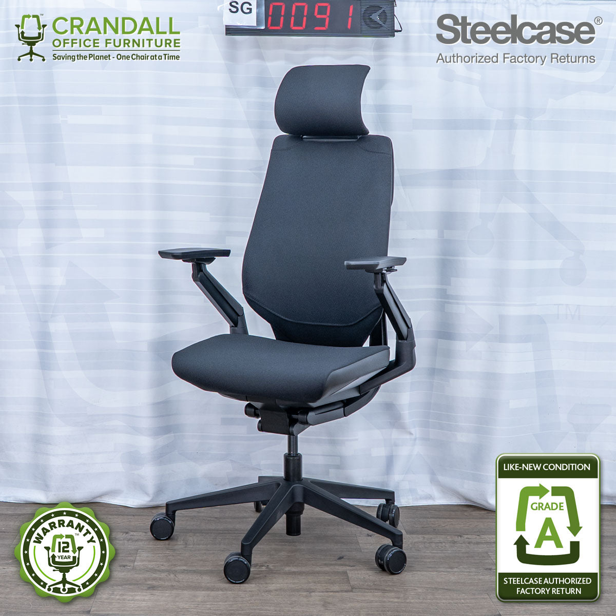 SG-0091 - Steelcase Gesture with Headrest  - Grade A