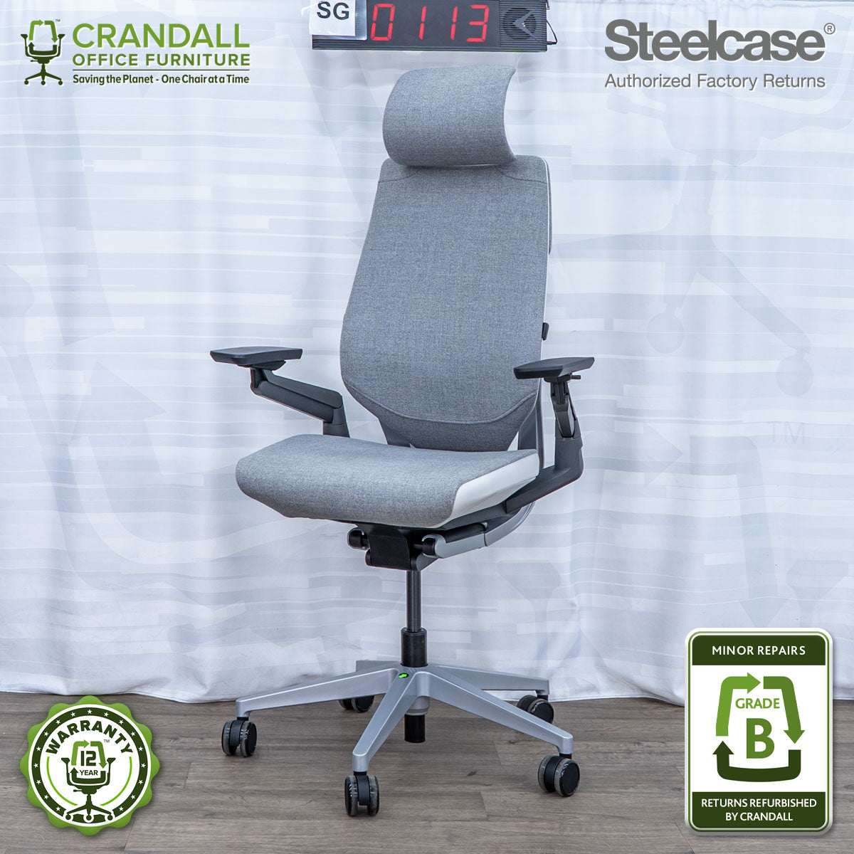 SG-0113 - Steelcase Gesture with Headrest  - Grade B