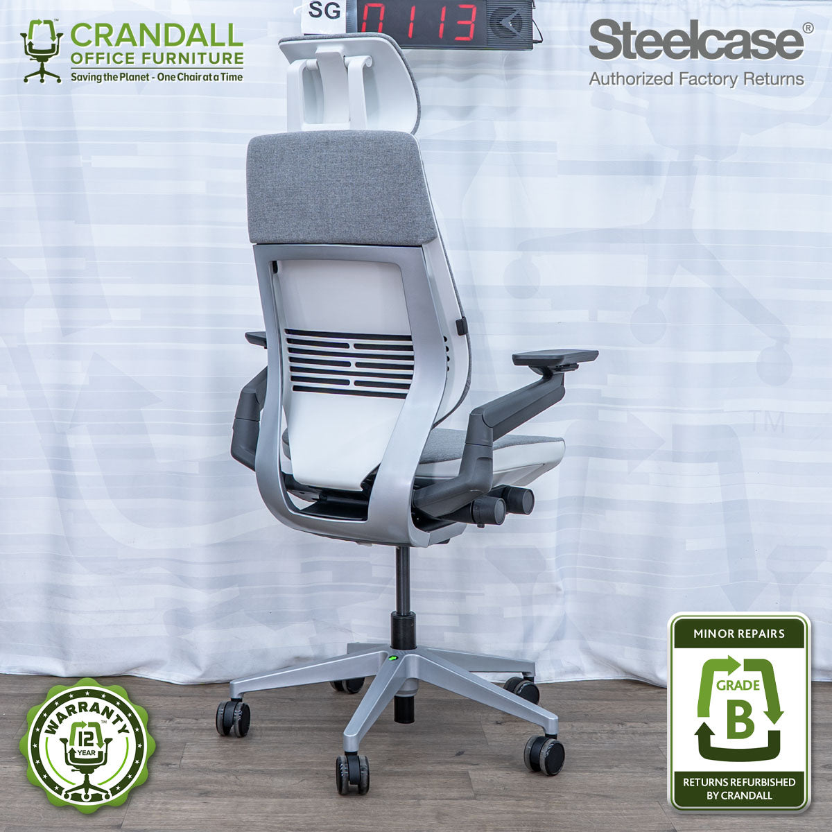 SG-0113 - Steelcase Gesture with Headrest  - Grade B