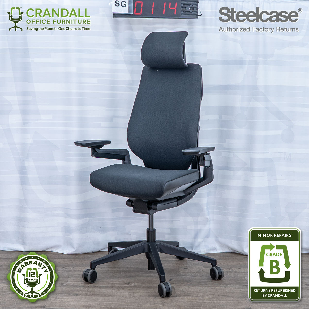SG-0114 - Steelcase Gesture with Headrest  - Grade B