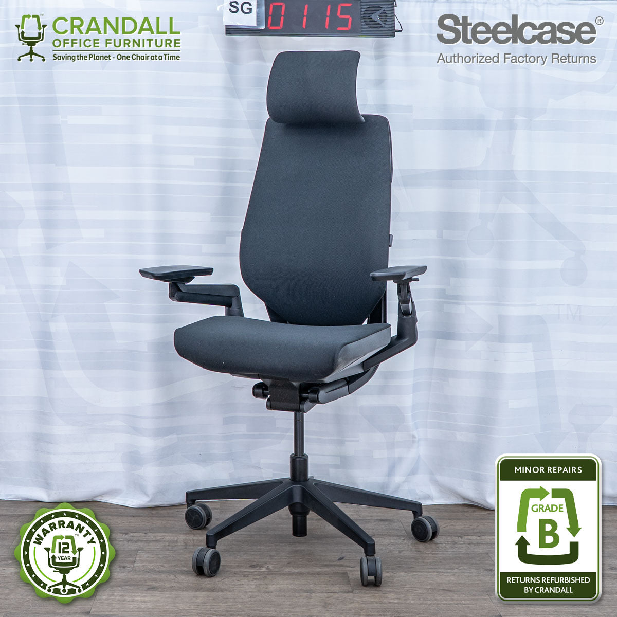 SG-0115 - Steelcase Gesture with Headrest  - Grade B