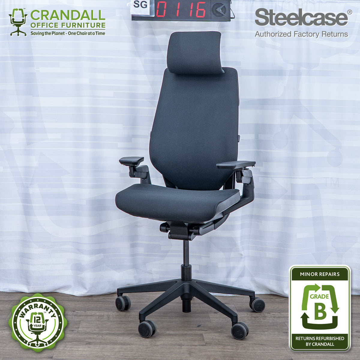 SG-0116 - Steelcase Gesture with Headrest  - Grade B