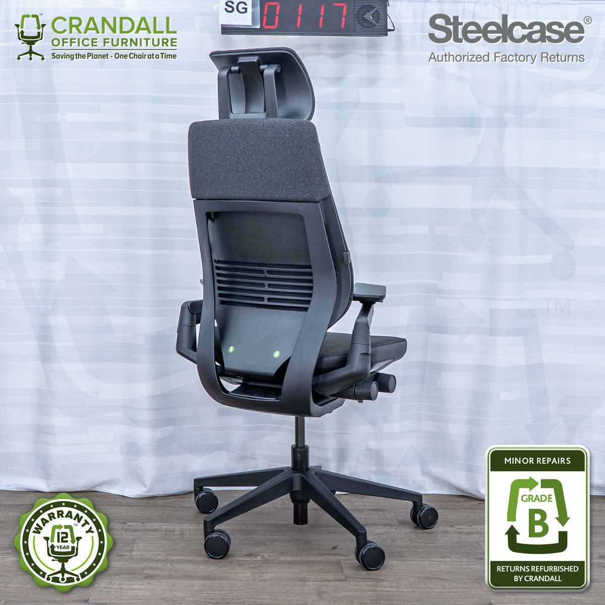 SG-0117 - Steelcase Gesture with Headrest  - Grade B