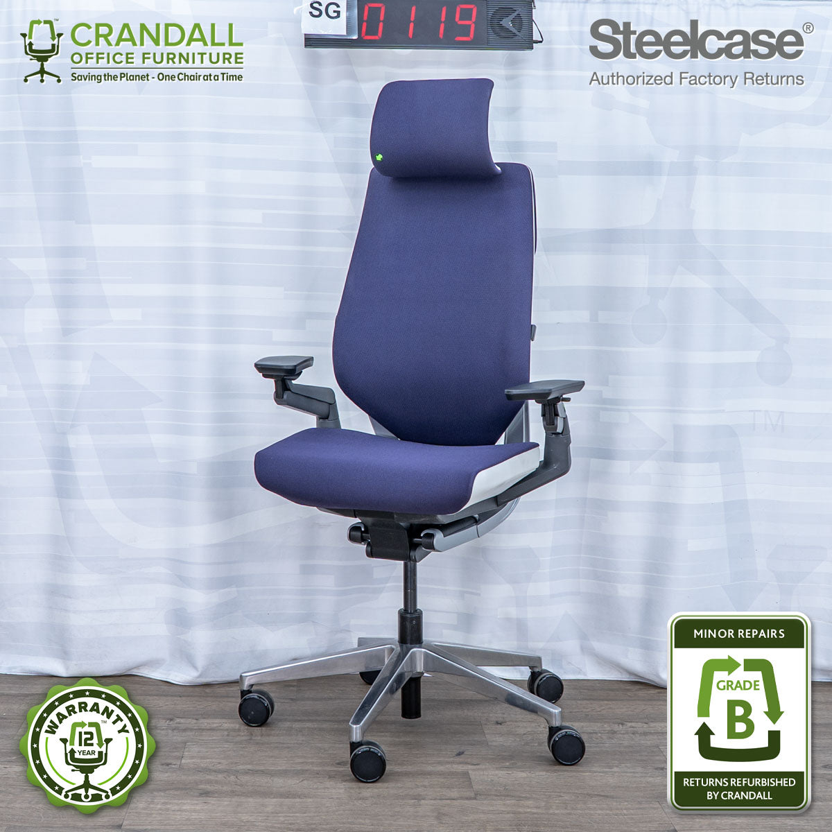 SG-0119 - Steelcase Gesture with Headrest  - Grade B