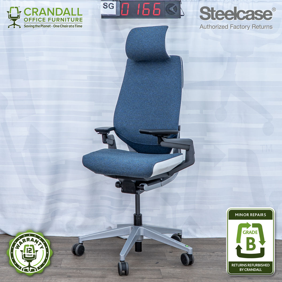 SG-0166 - Steelcase Gesture with Headrest  - Grade B