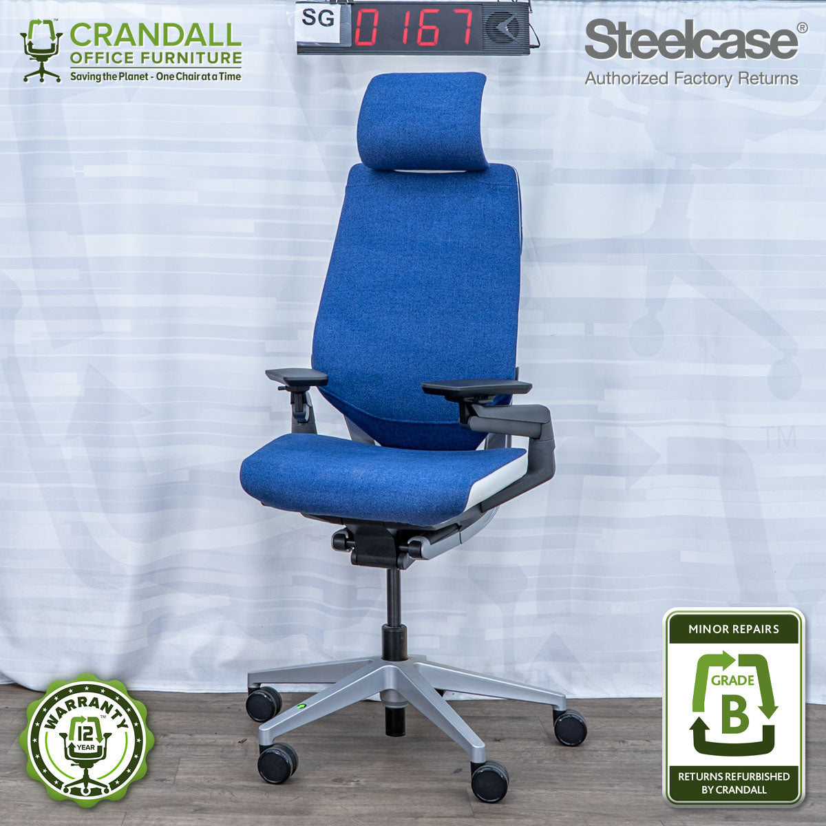 SG-0167 - Steelcase Gesture with Headrest  - Grade B