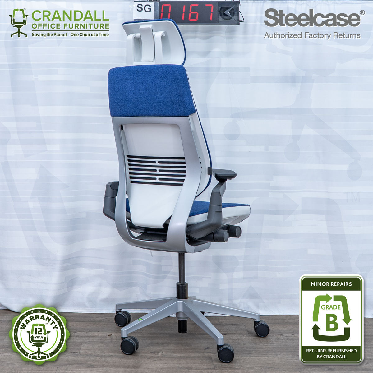 SG-0167 - Steelcase Gesture with Headrest  - Grade B