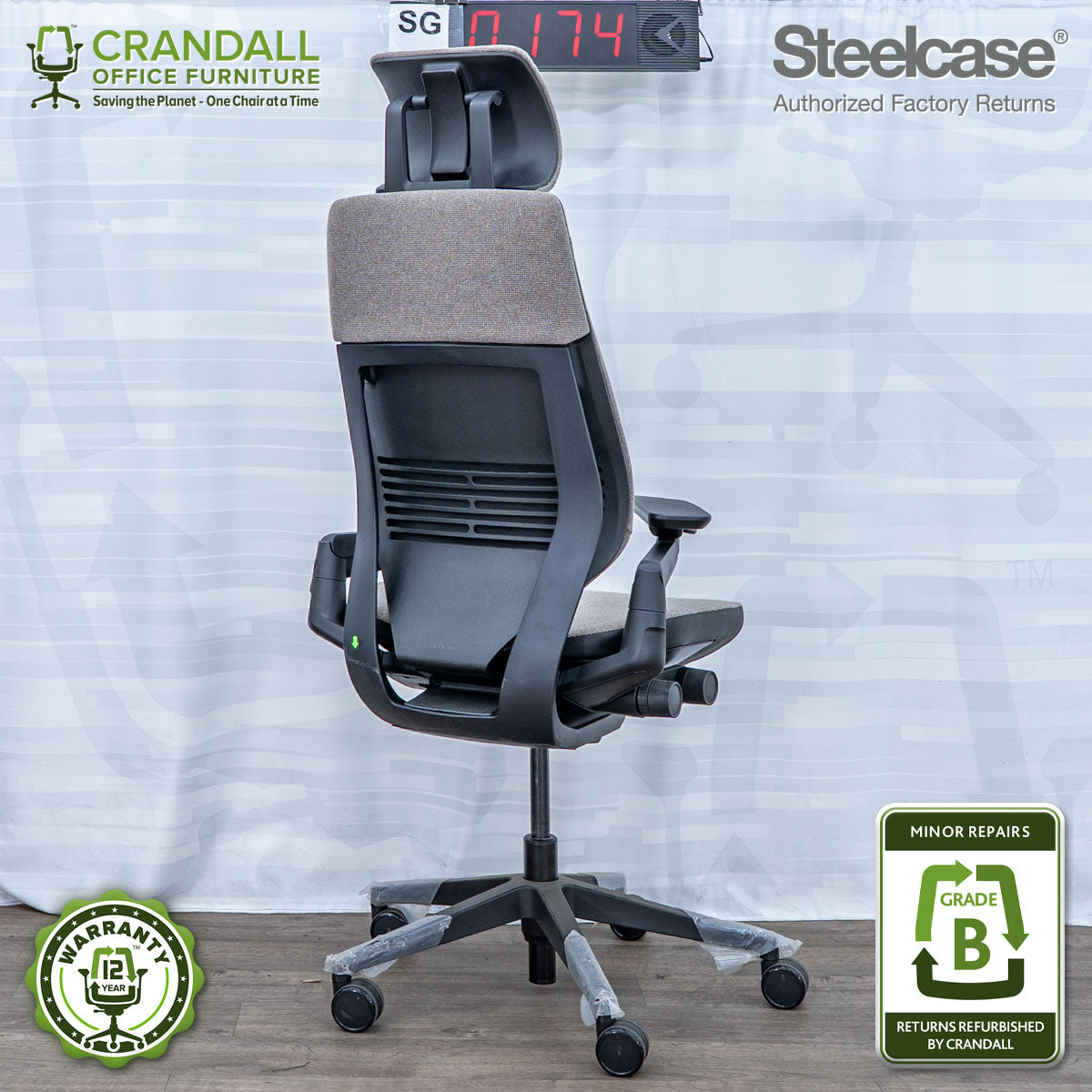 SG-0174 - Steelcase Gesture with Headrest  - Grade B