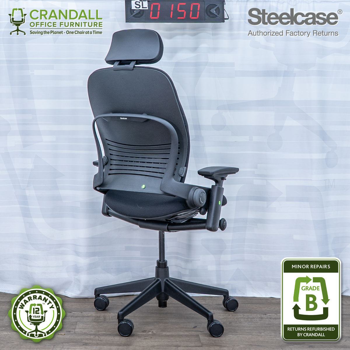 SL-0150 - Steelcase V2 Leap with Headrest  - Grade B