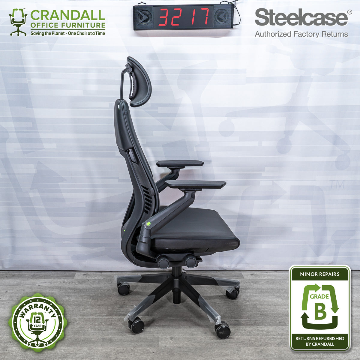 3217 - Steelcase Gesture with Headrest - Grade B **CLOSEOUT - NO RETURNS**