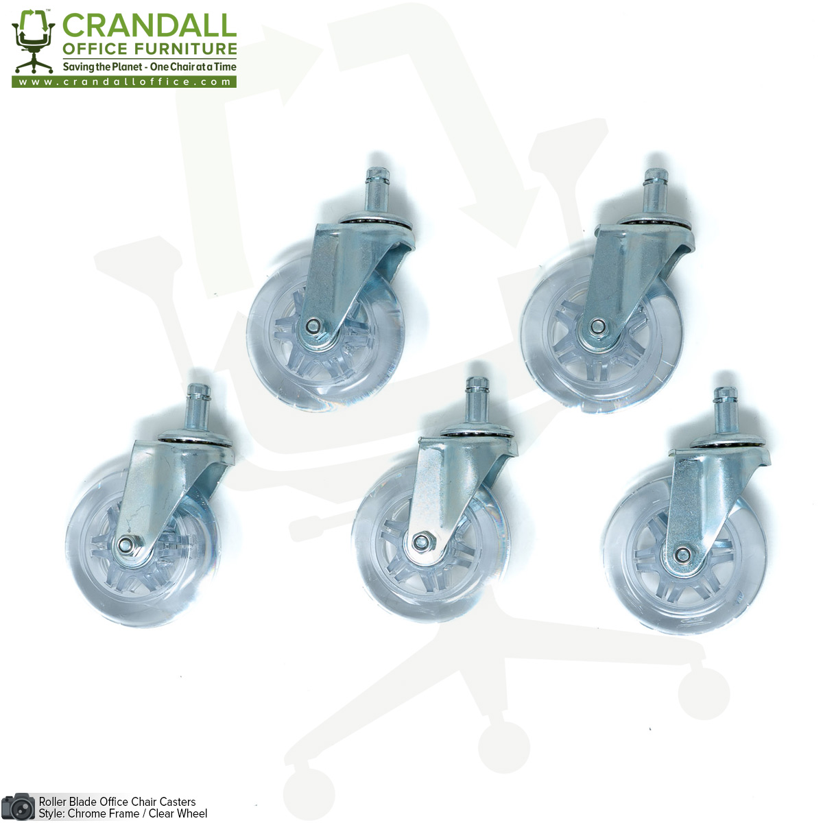 75mm (3 inch) Roller Blade Style Office Chair Casters - Crandall Office  Furniture