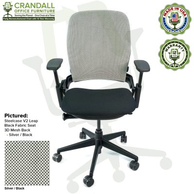 Steelcase Leap Chair Upholstery + New Seat Pad - Crandall Office Furniture