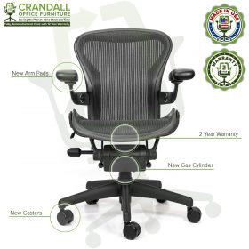 Refurbished Herman Miller Aeron Size A Chairs - Fast Free US Shipping