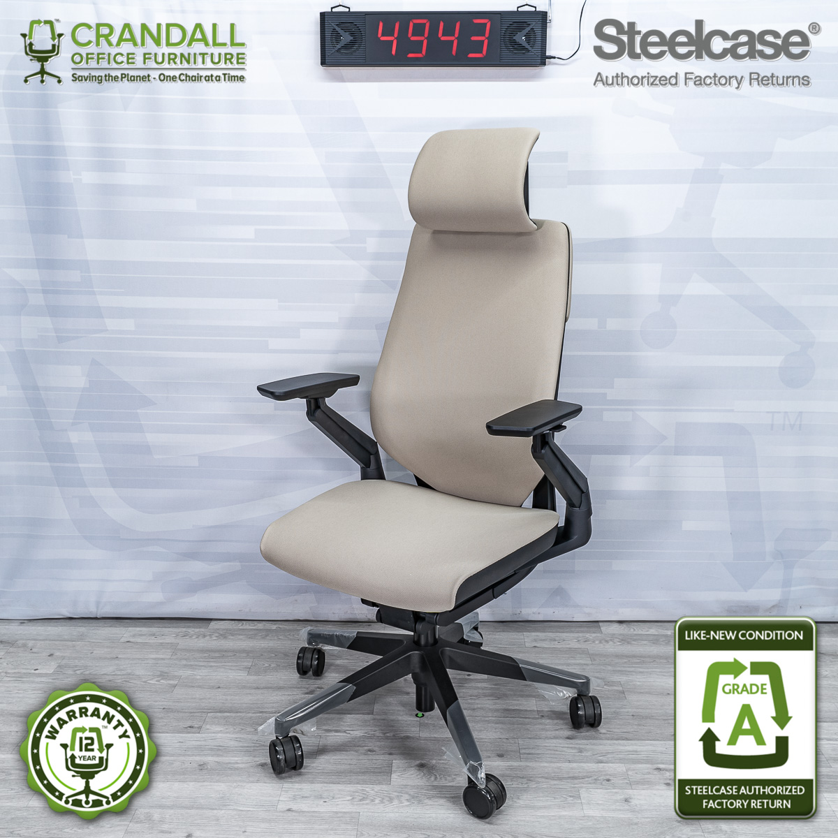  Steelcase Gesture Office Desk Chair with Headrest Plus
